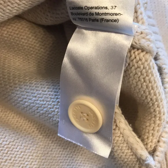 Lacoste Cream Cardigan with Black Accents - Picture 12 of 16